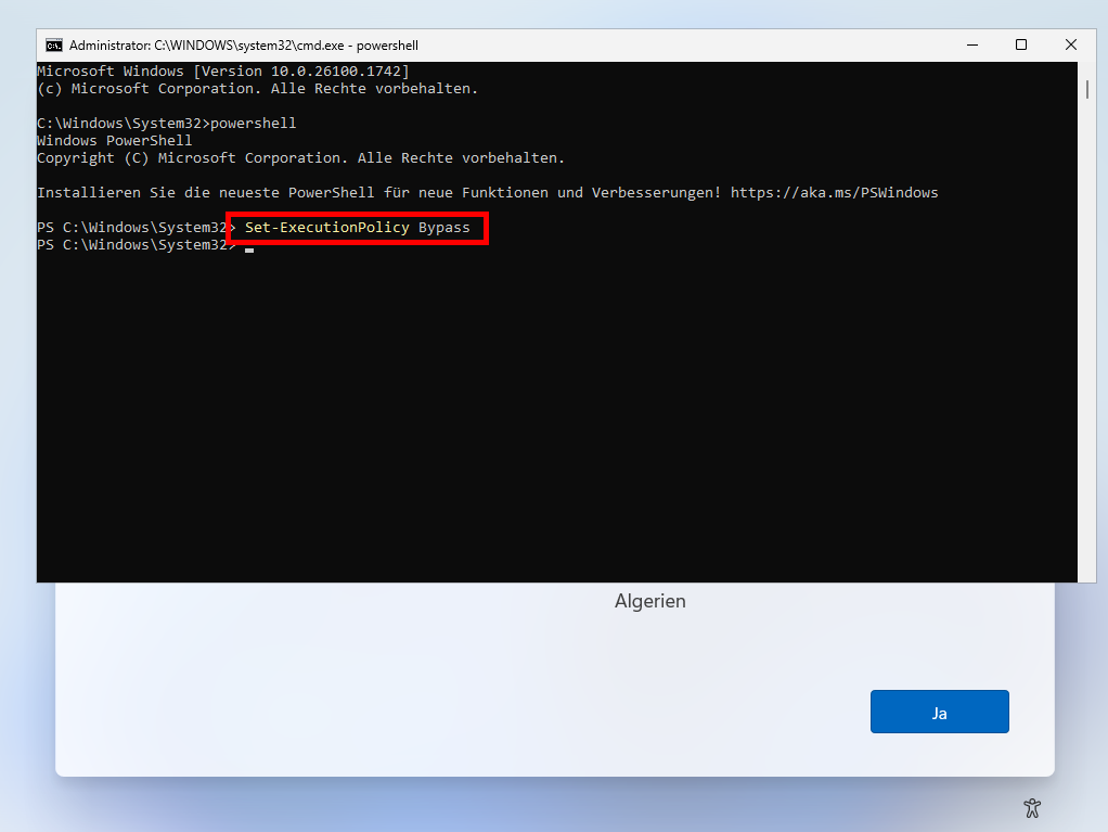 Set-ExecutionPolicy Bypass