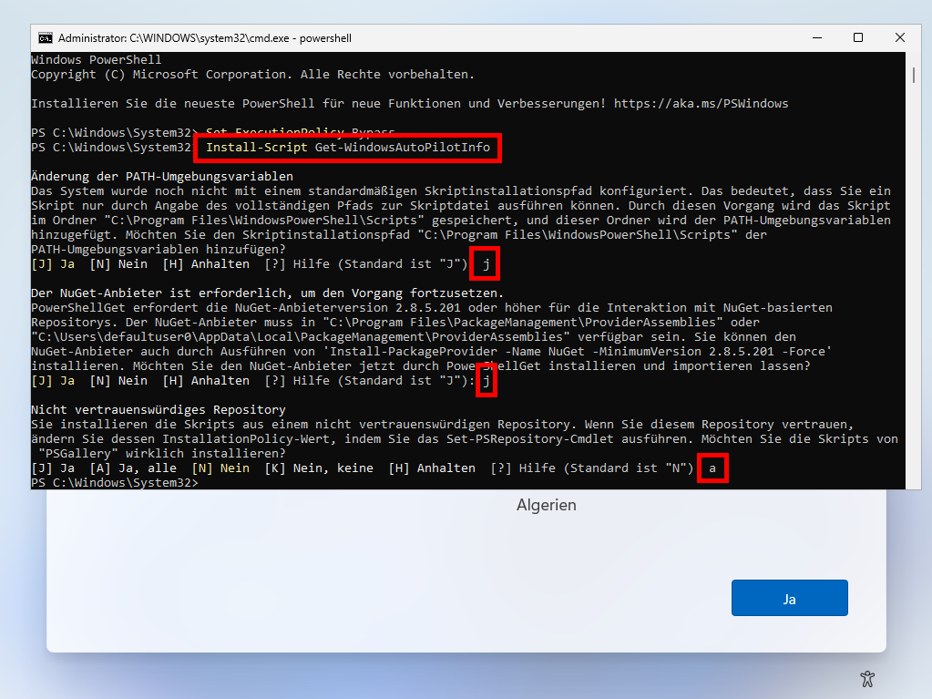 Install-Script Get-WindowsAutoPilotInfo